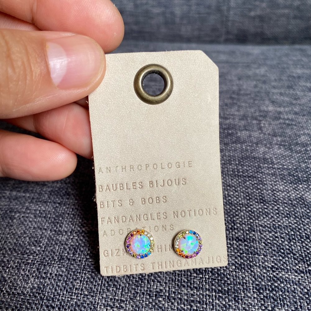 Anthropologie Rainbow and Opal Earrings